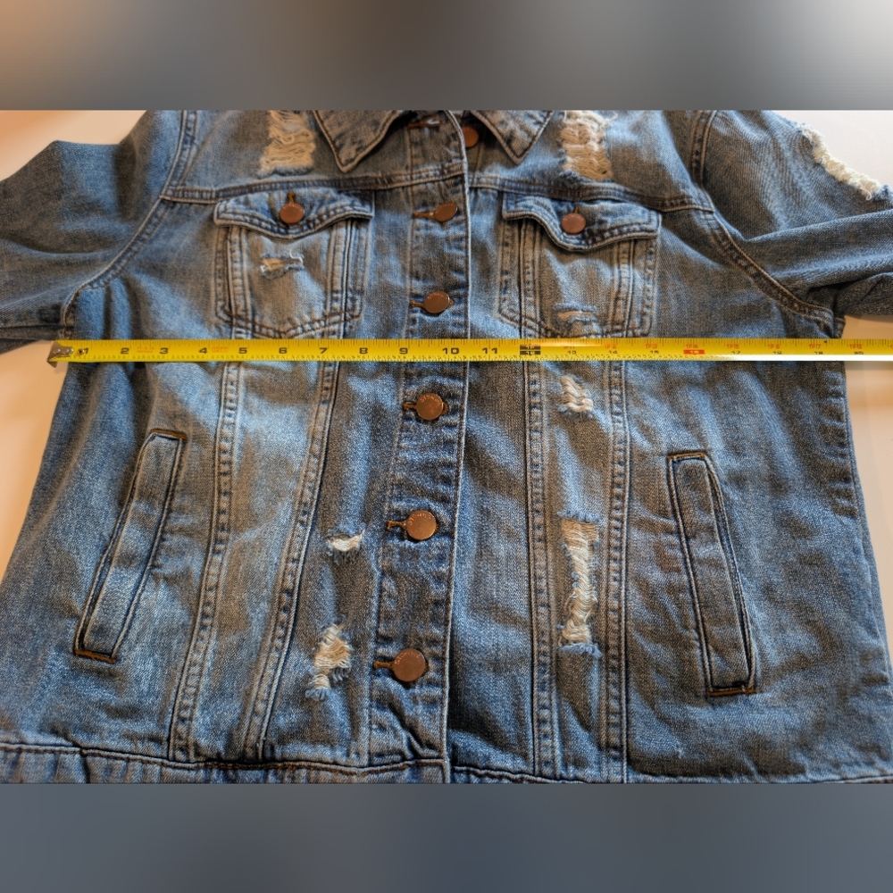 STS Blue Distressed Denim Trucker Jacket XS - Vintage Wash Deconstructed - Picture 7 of 10